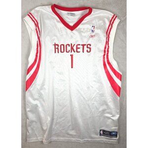 Houston Rockets Jersey Mens 4XL White Red NBA Basketball Reebok Tracy McGrady #1